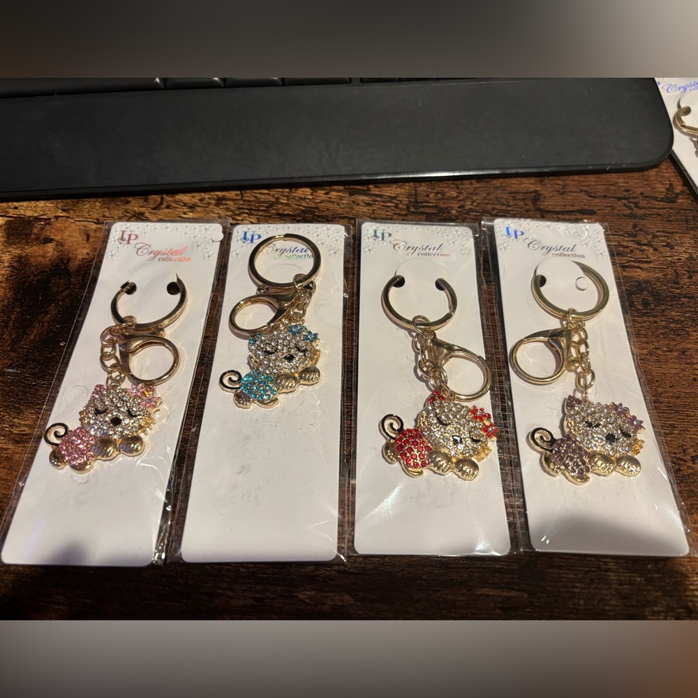 NWT Crystal Kitty Keychain - One